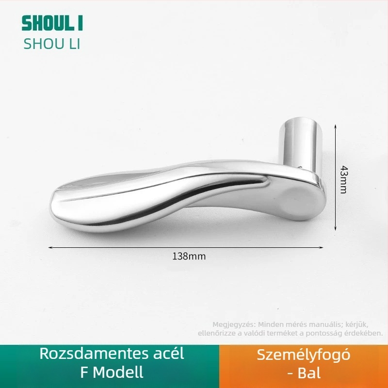 Záras ajtókilincs rozsdamentes acélból, modell ZH-BXGSB, beltéri ajtókhoz hálószobai használatra, modern és egyszerű stílus