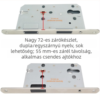Zártest beltéri ajtóhoz | Modell 505872 Magnetic sorozat | Rozsdamentes acél panel | Modern minimalista stílus