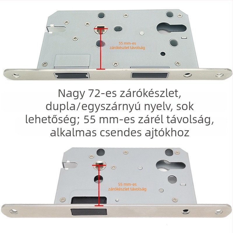 Zártest beltéri ajtóhoz | Modell 505872 Magnetic sorozat | Rozsdamentes acél panel | Modern minimalista stílus