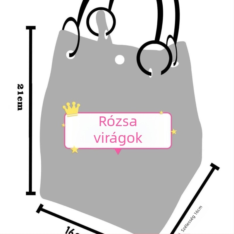 Női kötött cartoon Tote táska, poliészter anyag, ovális alak, záródás, belső laptopzseb