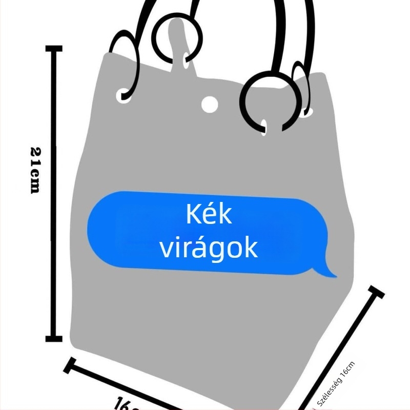 Női kötött cartoon Tote táska, poliészter anyag, ovális alak, záródás, belső laptopzseb