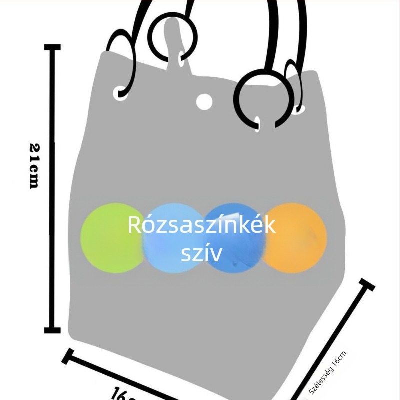 Női kötött cartoon Tote táska, poliészter anyag, ovális alak, záródás, belső laptopzseb