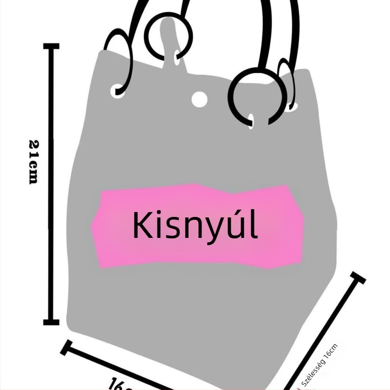 Női kötött cartoon Tote táska, poliészter anyag, ovális alak, záródás, belső laptopzseb