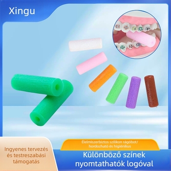 Ortodóntikus üreges rágónyárs, élelmiszer-minőségű szilikonból, felnőtteknek, gyümölcsös illat, 1000 darabos csomag