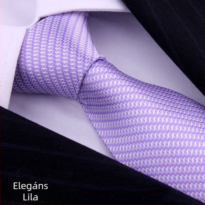 Férfi nyakkendő-klipsz virág mintával, poliészter bélés, csomó nélküli stílus