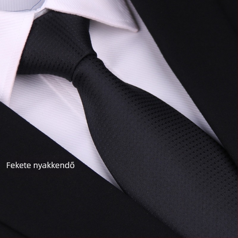 Férfi nyakkendő-klipsz virág mintával, poliészter bélés, csomó nélküli stílus