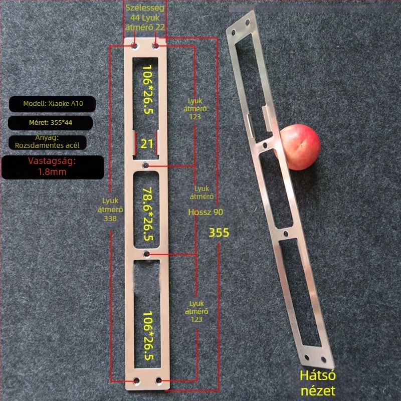 Andamia B05 zártest, rozsdamentes acél, modern minimalist stílus, biztonsági ajtókhoz, faajtókhoz és villa kapukhoz