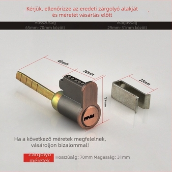 Beltéri fa ajtóhoz való záróhenger — anyag: cink- és alumínium ötvözet, tömeg 0,2 kg, stílus: modern minimalizmus