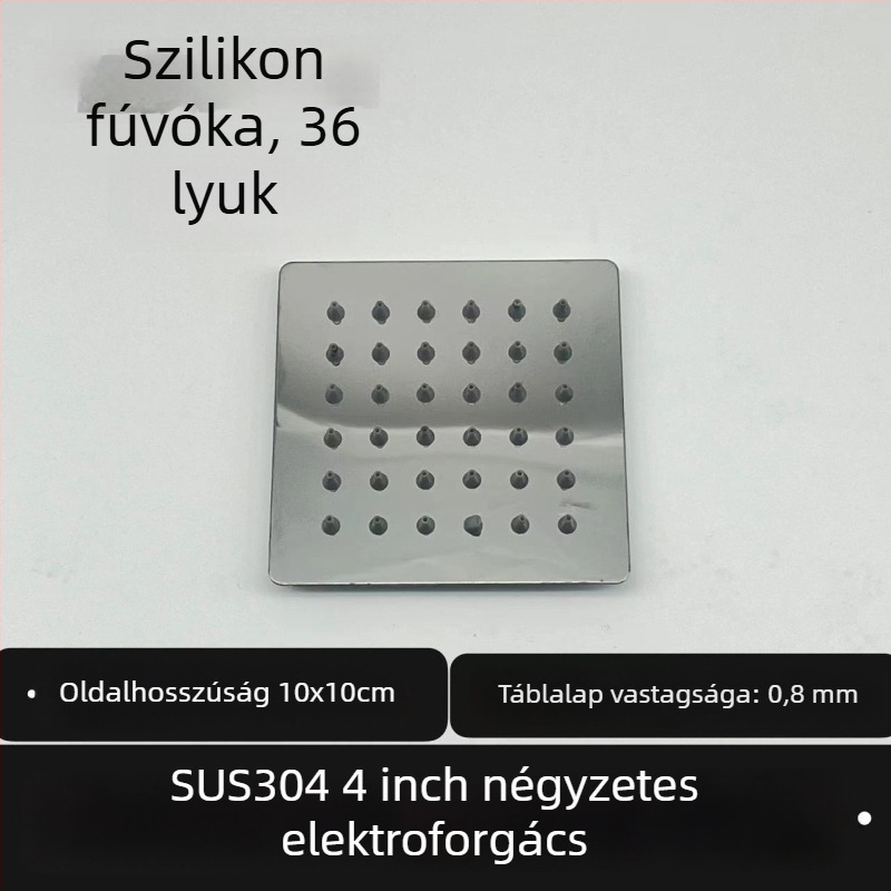 Felső zuhanyfej – 304 rozsdamentes acél, Top Spray, eső funkció, négyszögletes univerzális menet