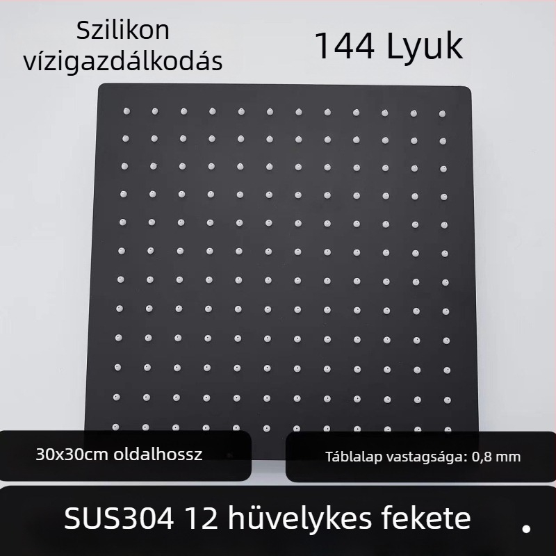 Felső zuhanyfej – 304 rozsdamentes acél, Top Spray, eső funkció, négyszögletes univerzális menet