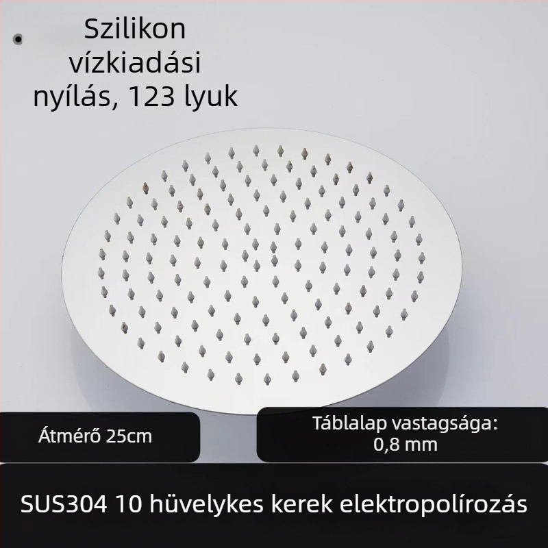 Felső zuhanyfej – 304 rozsdamentes acél, Top Spray, eső funkció, négyszögletes univerzális menet