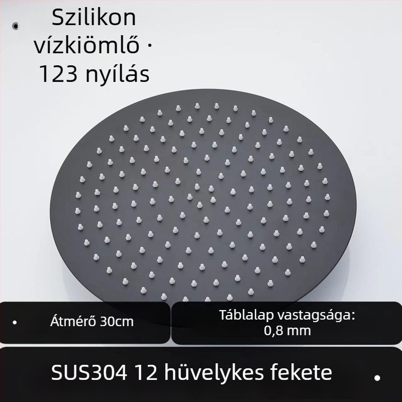 Felső zuhanyfej – 304 rozsdamentes acél, Top Spray, eső funkció, négyszögletes univerzális menet