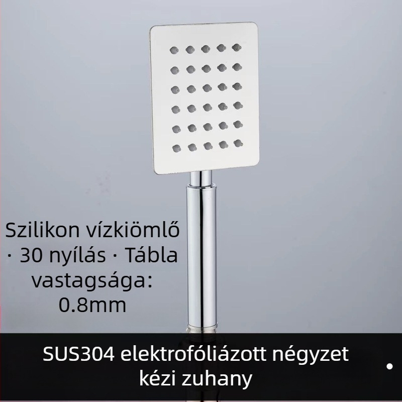 Felső zuhanyfej – 304 rozsdamentes acél, Top Spray, eső funkció, négyszögletes univerzális menet