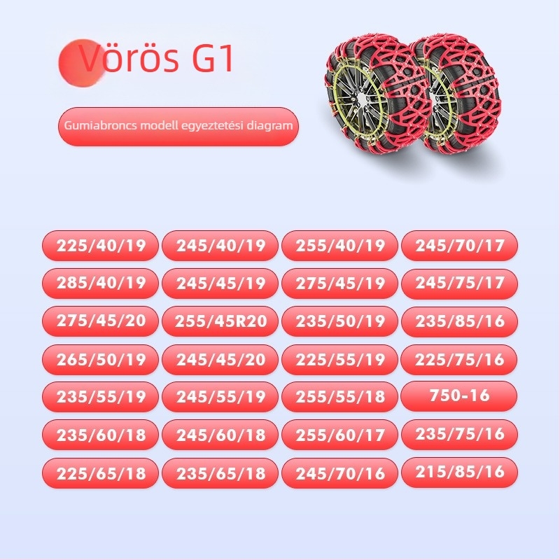 Xiude Gumiból Készült Anti‑Slip Lánc Gumiabroncsokra, 6 kg, Modell: Speciális a Gumiabroncsokra, Kompatibil Minden Gumiabroncs Specifikációval