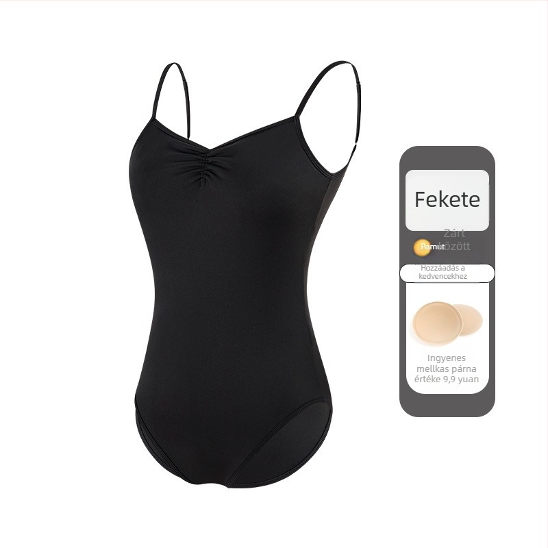 Női balett-leotár vékony pántokkal, egyrészes táncruha, nylon 75% anyag, nylon bélés 80%, felnőtteknek, nyári gyakorlathoz