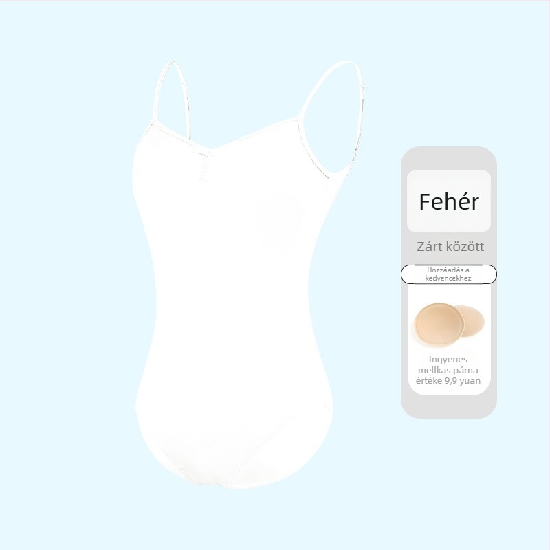 Női balett-leotár vékony pántokkal, egyrészes táncruha, nylon 75% anyag, nylon bélés 80%, felnőtteknek, nyári gyakorlathoz