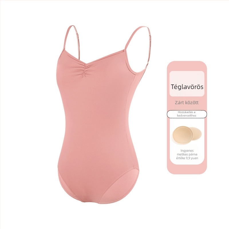 Női balett-leotár vékony pántokkal, egyrészes táncruha, nylon 75% anyag, nylon bélés 80%, felnőtteknek, nyári gyakorlathoz