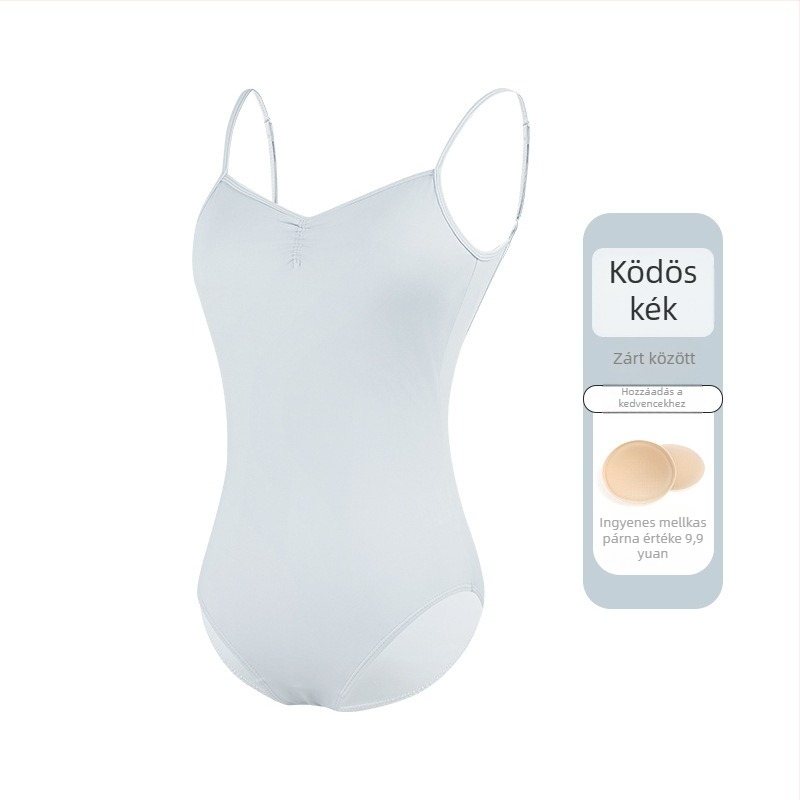 Női balett-leotár vékony pántokkal, egyrészes táncruha, nylon 75% anyag, nylon bélés 80%, felnőtteknek, nyári gyakorlathoz