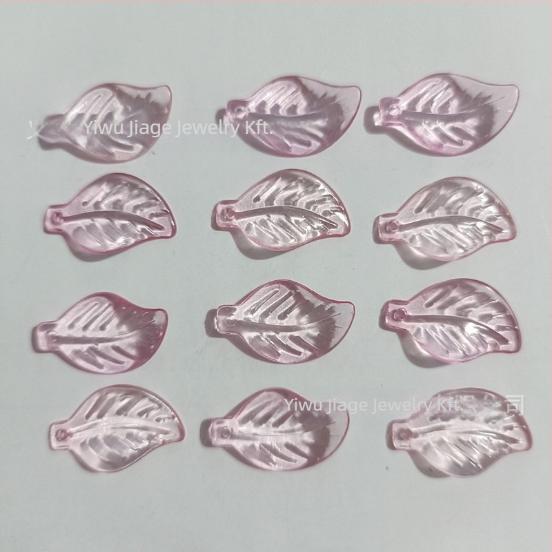 Kiegészítők - Akril levélmintás dinnyegyöngyök, festett felülettel