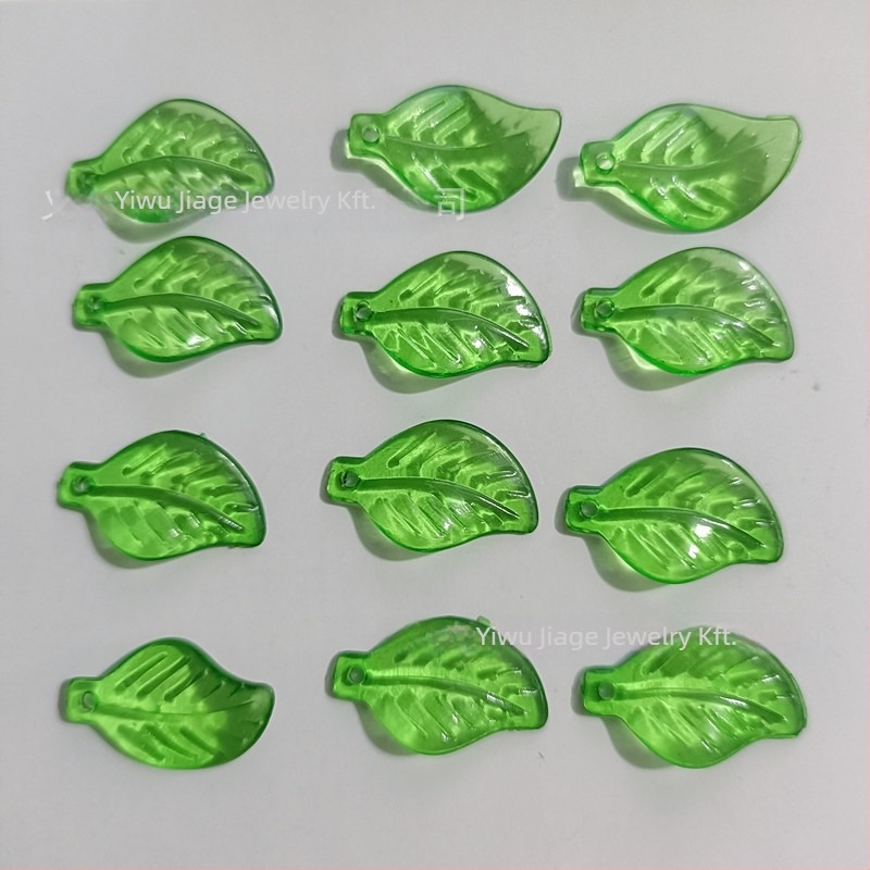 Kiegészítők - Akril levélmintás dinnyegyöngyök, festett felülettel