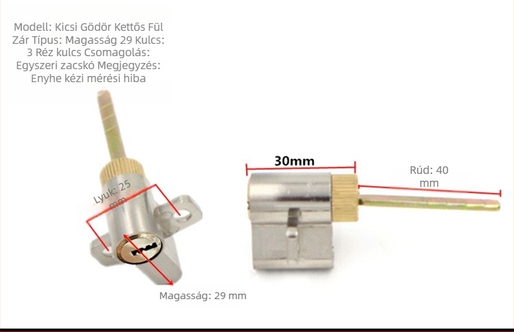 Zárcilinder, különleges formájú elektronikus zár belső ajtókhoz és szállodai ajtókhoz, cinkötvözet