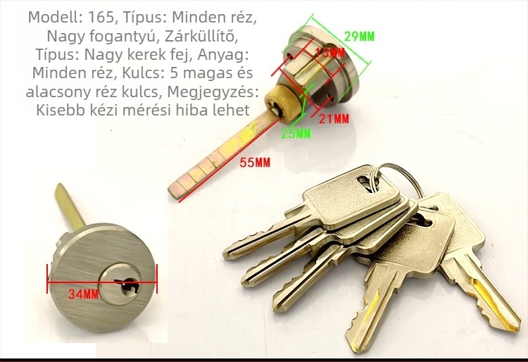 Zárcilinder, különleges formájú elektronikus zár belső ajtókhoz és szállodai ajtókhoz, cinkötvözet