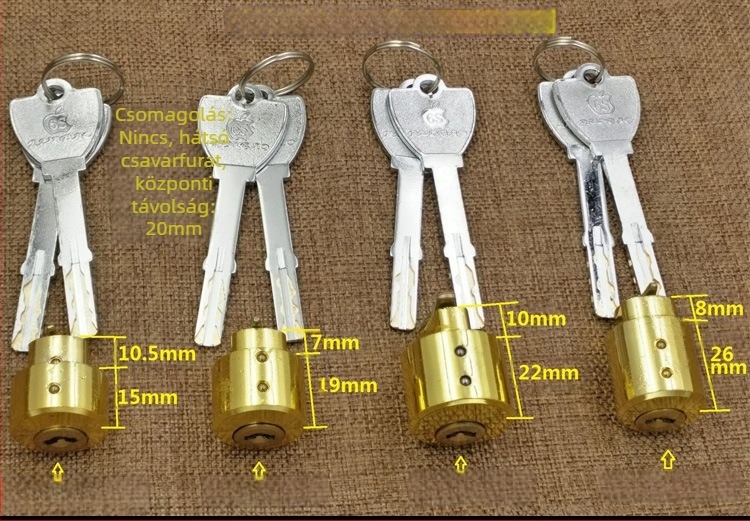 Zárcilinder, különleges formájú elektronikus zár belső ajtókhoz és szállodai ajtókhoz, cinkötvözet