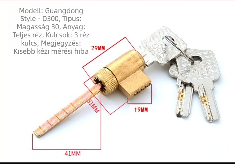 Zárcilinder, különleges formájú elektronikus zár belső ajtókhoz és szállodai ajtókhoz, cinkötvözet