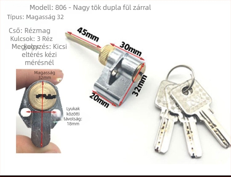 Zárcilinder, különleges formájú elektronikus zár belső ajtókhoz és szállodai ajtókhoz, cinkötvözet