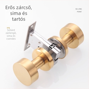Rozsdamentes acélból készült rejtett körkörös ajtózár - csendes, fa ajtókhoz, egyoldali fogantyúval