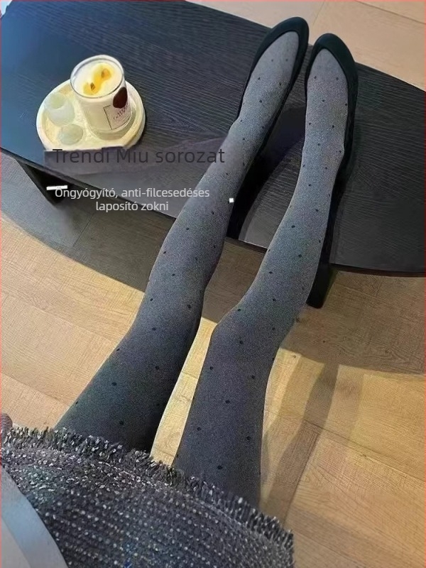 Nylon harisnya hullám mintás, magas rugalmasság, közepes vastagság