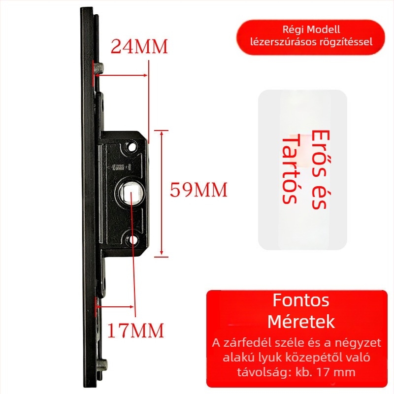 Alumíniumötvözetű bukóablak zárdoboza: átviteli zártest és teleszkópos zár, összekötő záralkatrészek