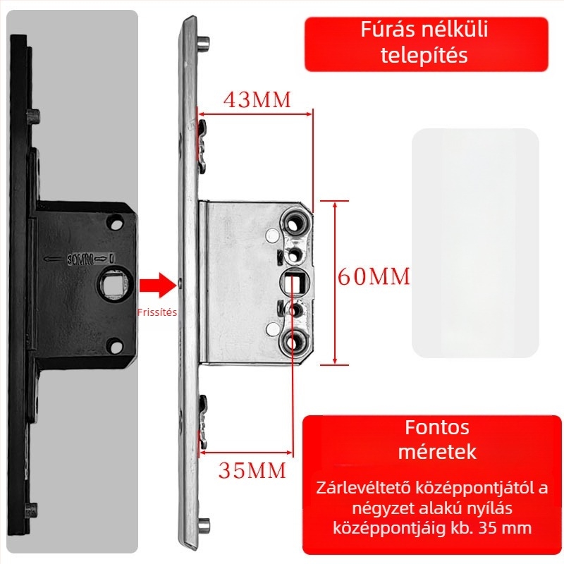 Alumíniumötvözetű bukóablak zárdoboza: átviteli zártest és teleszkópos zár, összekötő záralkatrészek