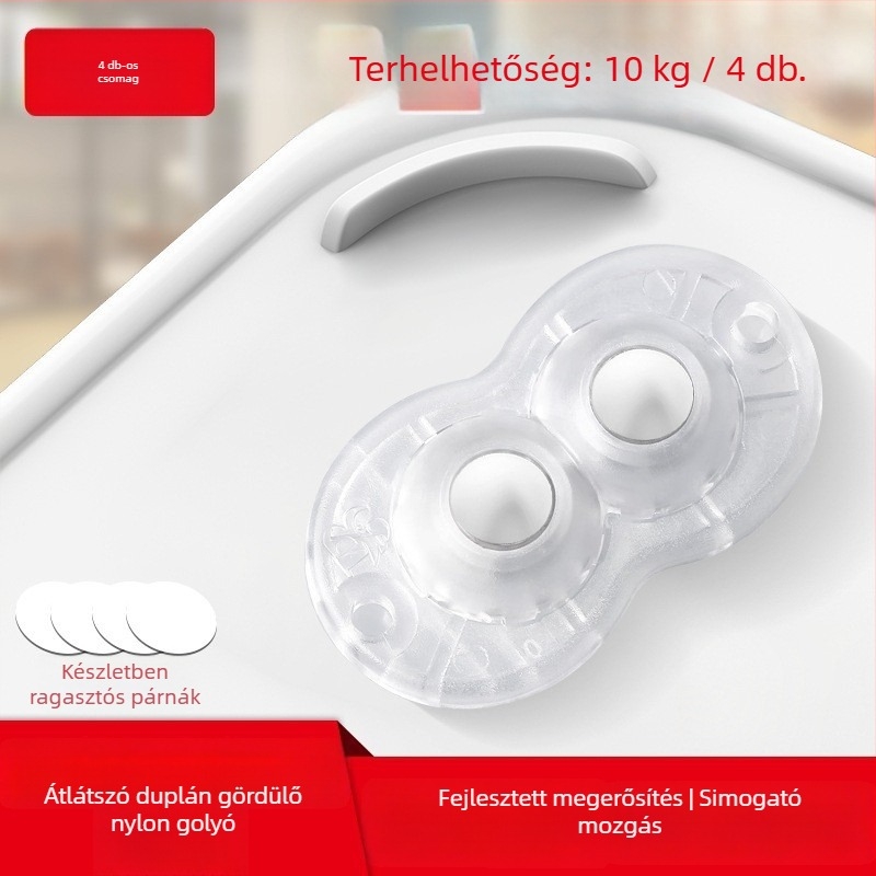 Ringing mini csendes forgó görgők bútorokhoz (ABS + rozsdamentes acél)