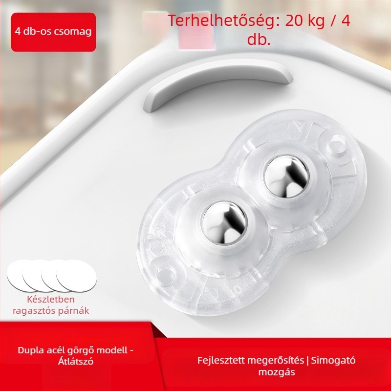 Ringing mini csendes forgó görgők bútorokhoz (ABS + rozsdamentes acél)