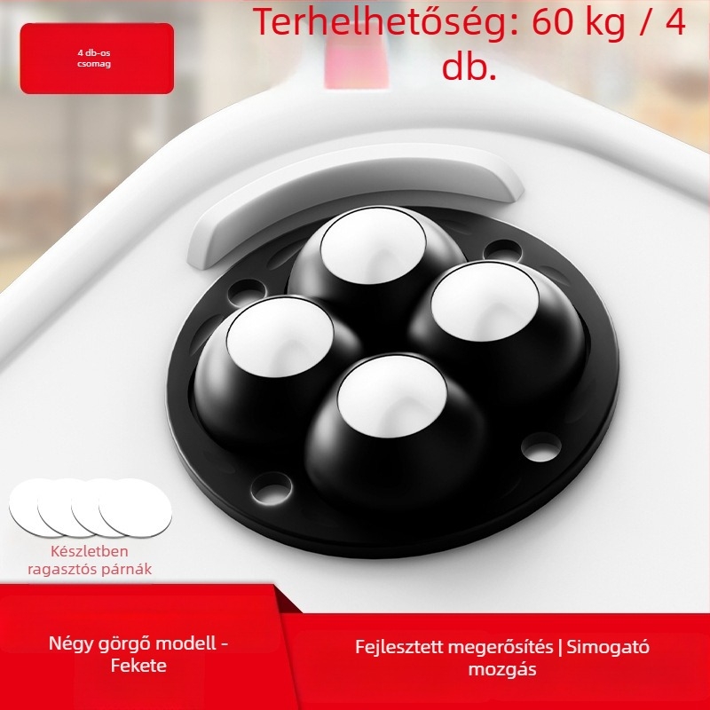 Ringing mini csendes forgó görgők bútorokhoz (ABS + rozsdamentes acél)