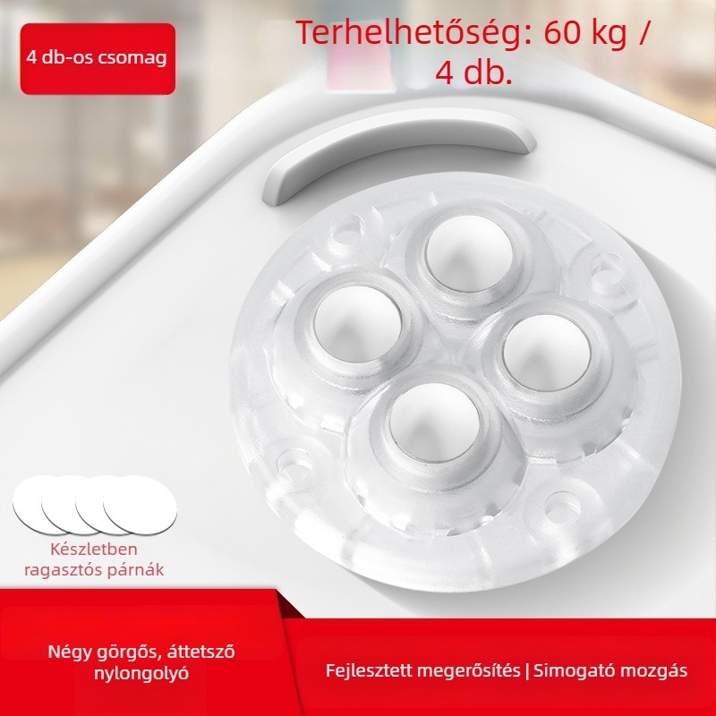 Ringing mini csendes forgó görgők bútorokhoz (ABS + rozsdamentes acél)