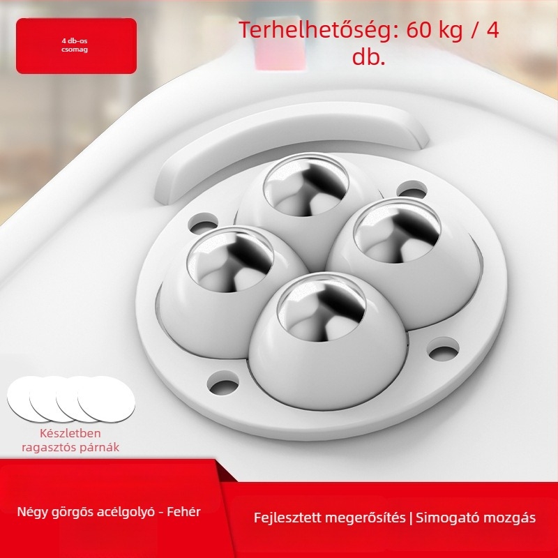 Ringing mini csendes forgó görgők bútorokhoz (ABS + rozsdamentes acél)