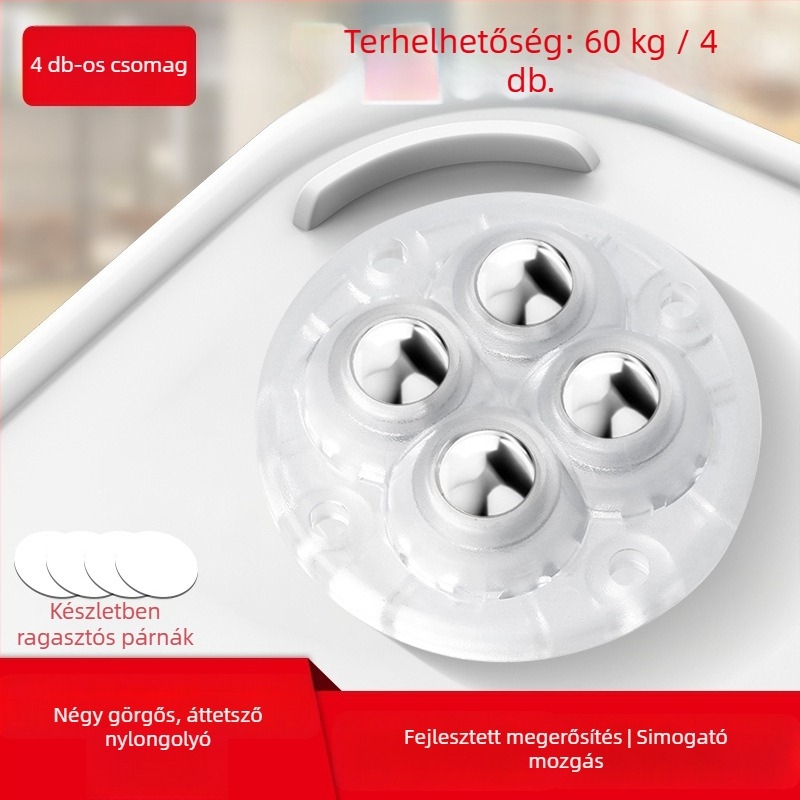 Ringing mini csendes forgó görgők bútorokhoz (ABS + rozsdamentes acél)