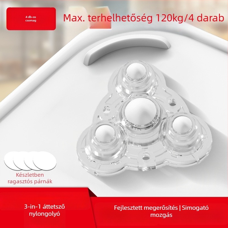 Ringing mini csendes forgó görgők bútorokhoz (ABS + rozsdamentes acél)