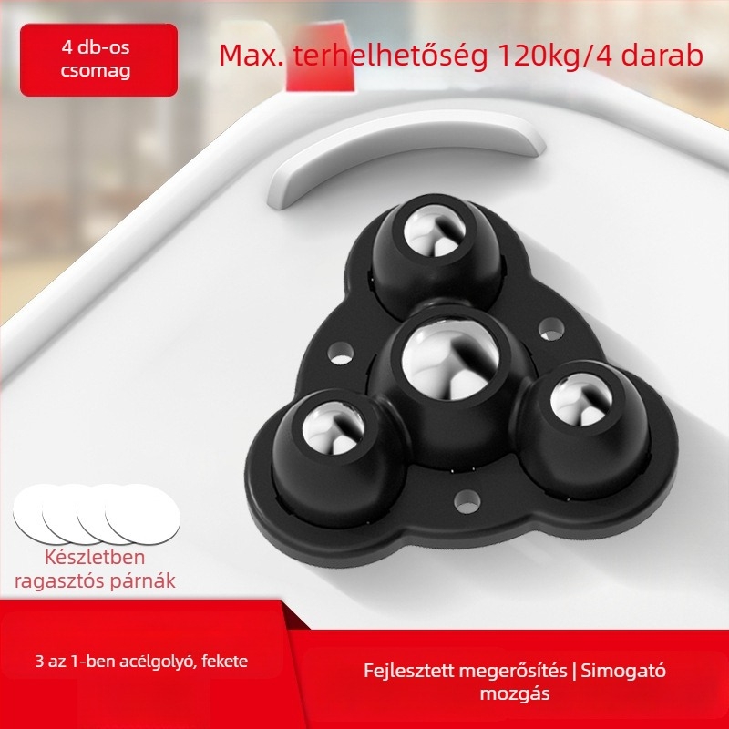 Ringing mini csendes forgó görgők bútorokhoz (ABS + rozsdamentes acél)