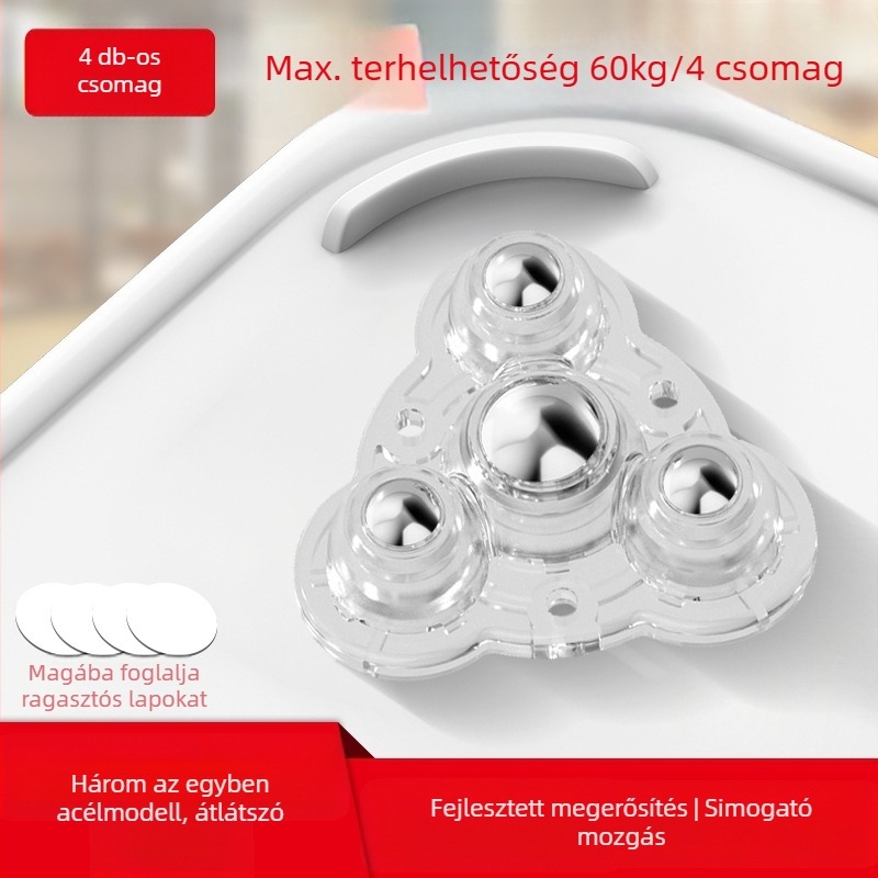 Ringing mini csendes forgó görgők bútorokhoz (ABS + rozsdamentes acél)