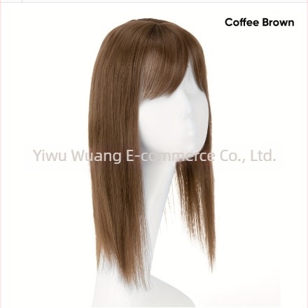 Női paróka - Hosszú, egyenes hajdarab 3D frufival, gépi feldolgozás, magas hőmérsékletű selyem, göndöríthető és festhető