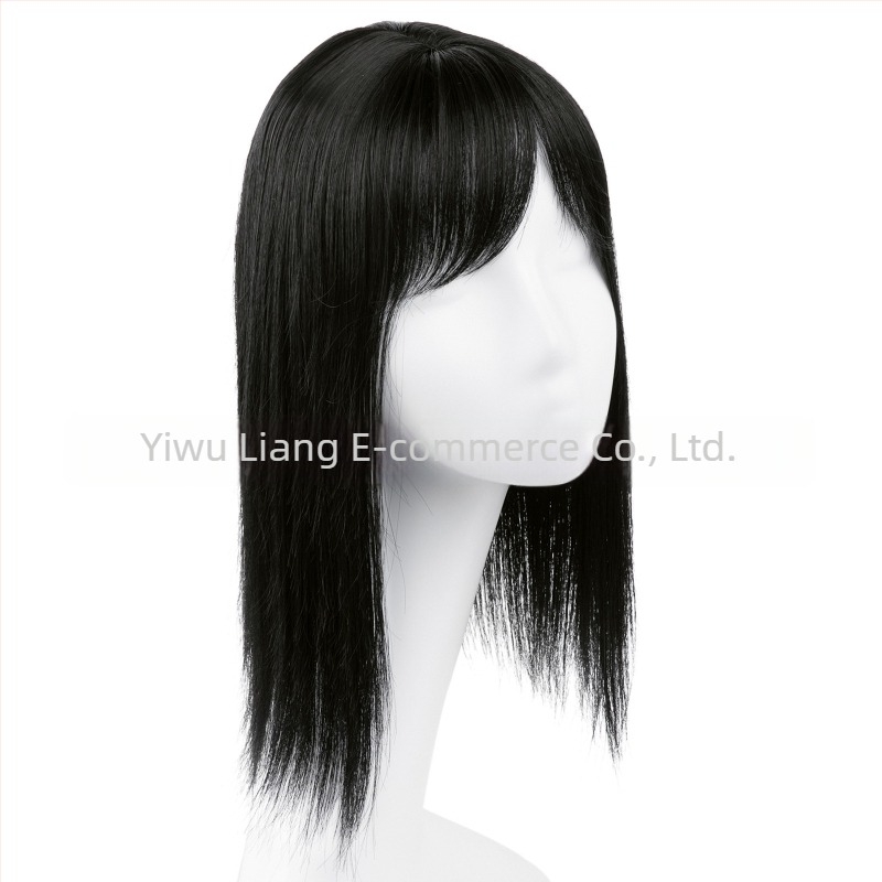 Női paróka - Hosszú, egyenes hajdarab 3D frufival, gépi feldolgozás, magas hőmérsékletű selyem, göndöríthető és festhető