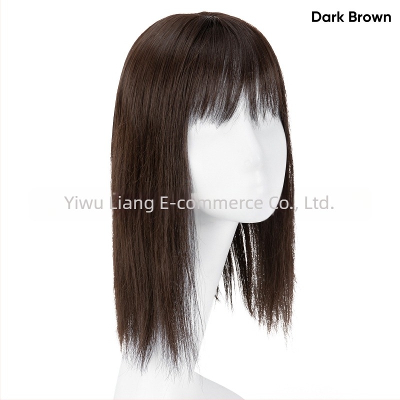 Női paróka - Hosszú, egyenes hajdarab 3D frufival, gépi feldolgozás, magas hőmérsékletű selyem, göndöríthető és festhető