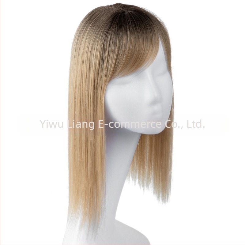 Női paróka - Hosszú, egyenes hajdarab 3D frufival, gépi feldolgozás, magas hőmérsékletű selyem, göndöríthető és festhető