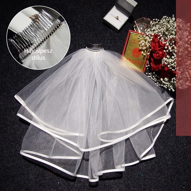 Menyasszonyi fejfedő fátyollal – modern minimál stílus, pár-stílus, márka Unique, Télen 2022