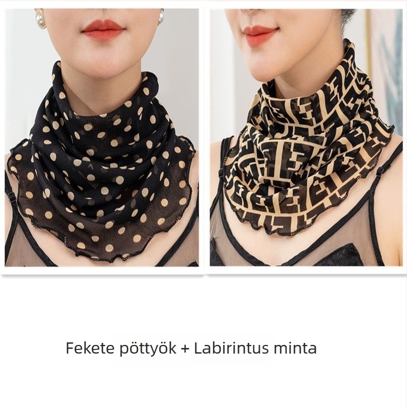 Nyakmelegítő sál poliészterből, chiffon béléssel, normál szélesség, Pure Desire stílus, tavasz 2022