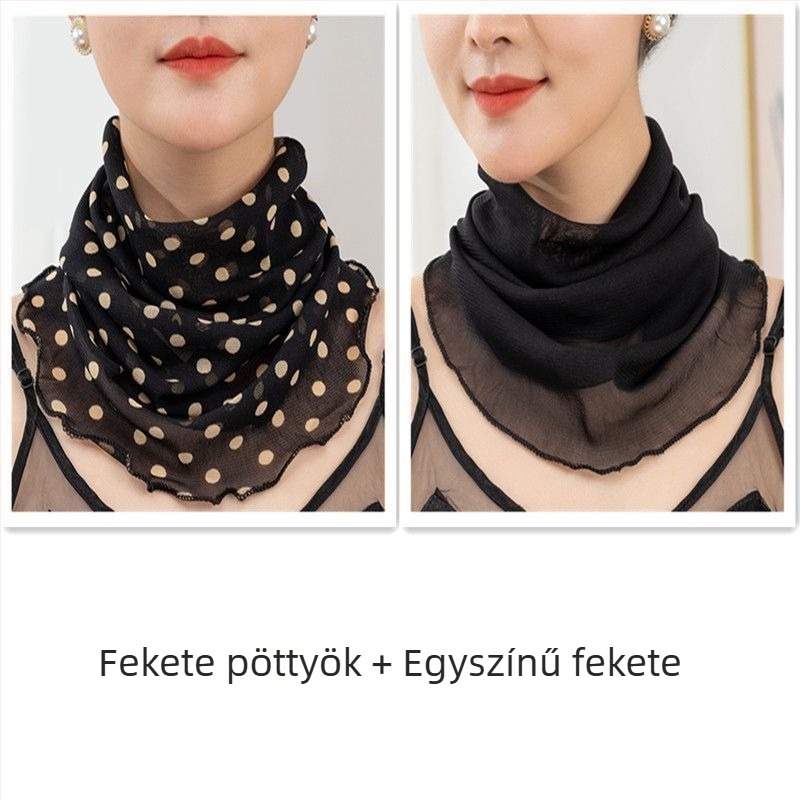 Nyakmelegítő sál poliészterből, chiffon béléssel, normál szélesség, Pure Desire stílus, tavasz 2022