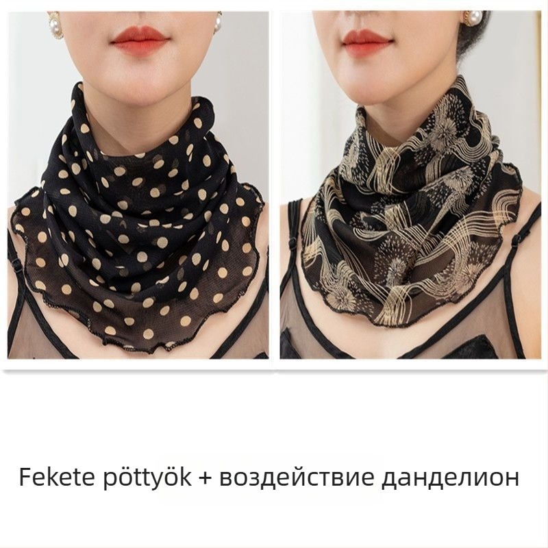 Nyakmelegítő sál poliészterből, chiffon béléssel, normál szélesség, Pure Desire stílus, tavasz 2022